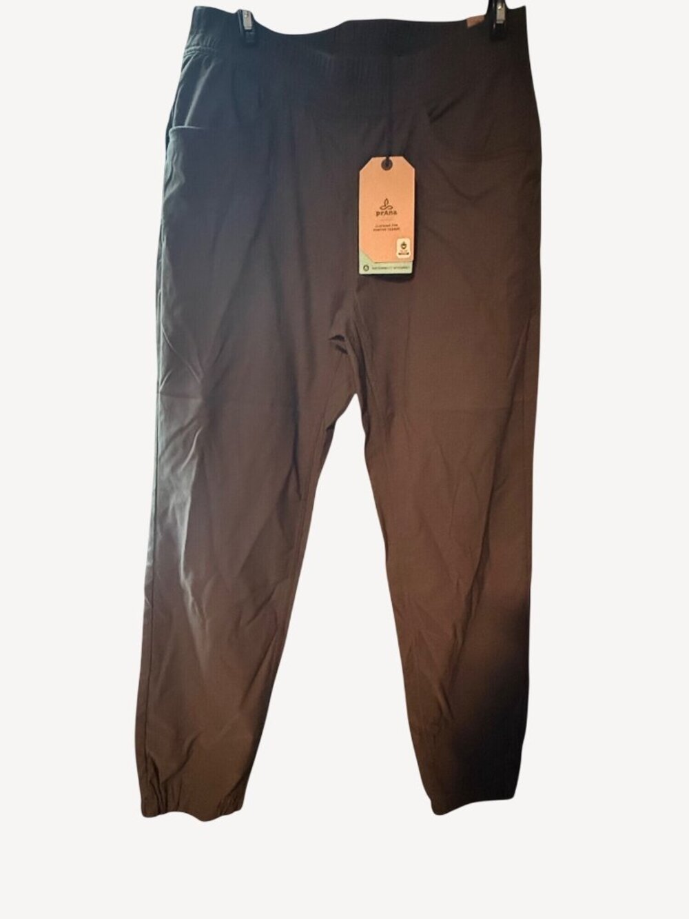 Prana Womens Halle E-Waist Jogger II Dark Iron Size 10 Relaxed Fit ReZion Fabric
